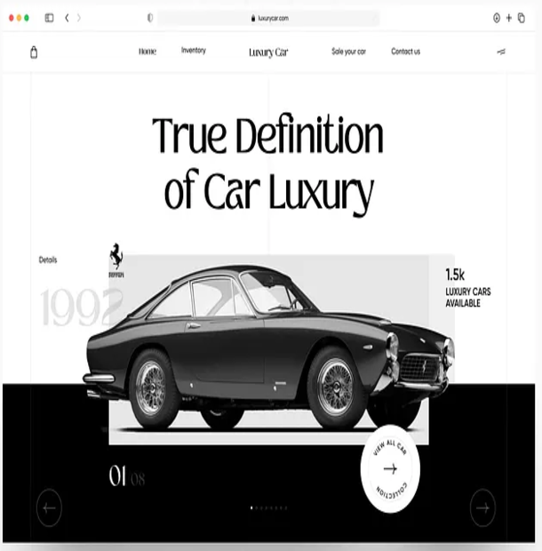 AIMate project - Lux Car Landing Page Design